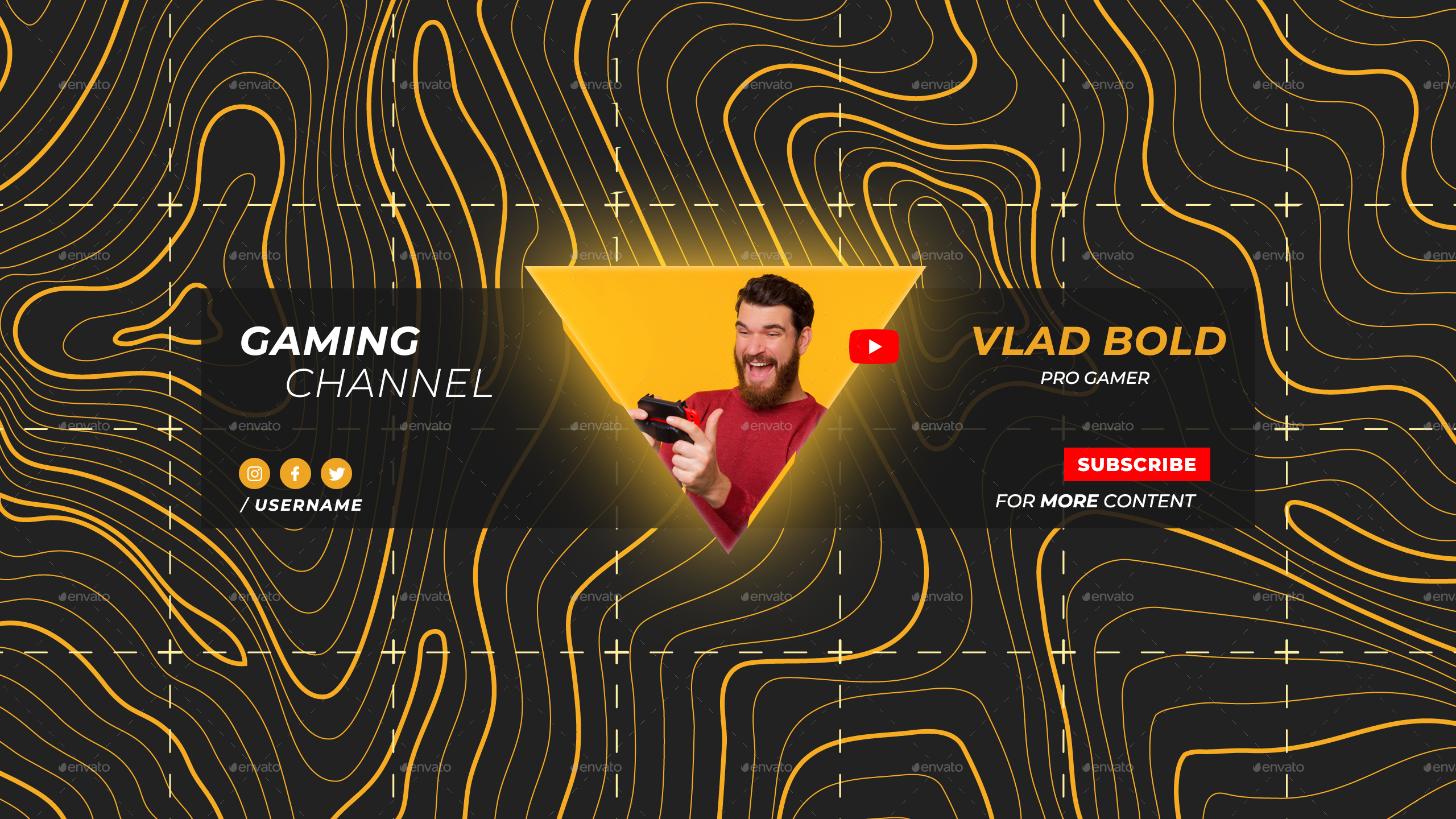 Stylish Gaming Youtube Banners / Covers,  Elements GraphicRiver